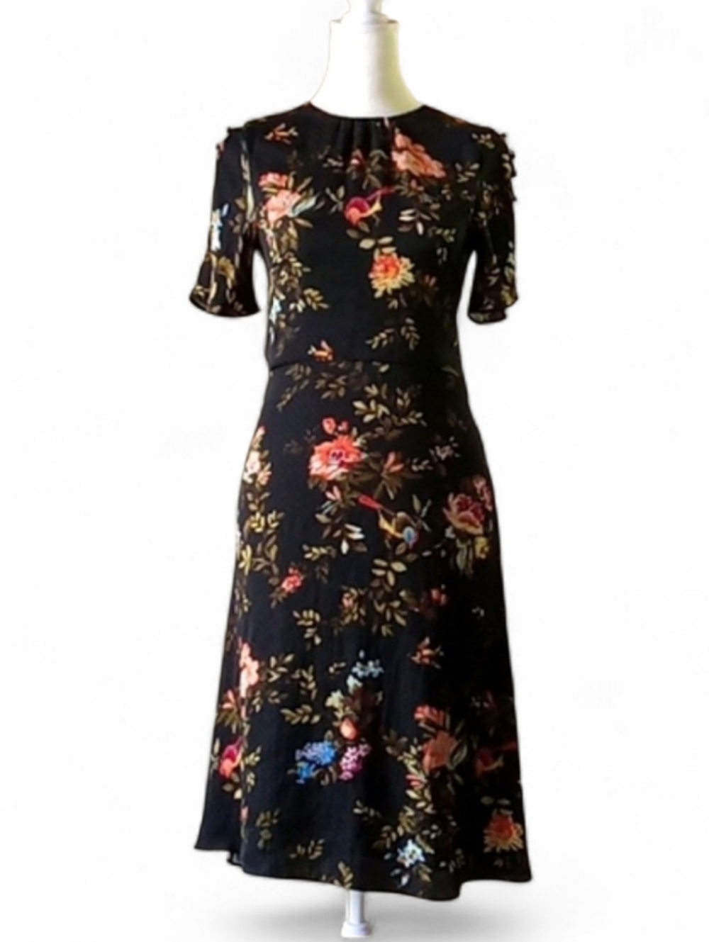 H&M Women's Black Floral Dress Size 2 Cocktail